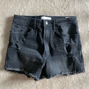 Abercrombie & Fitch Black Distressed Jean Shorts